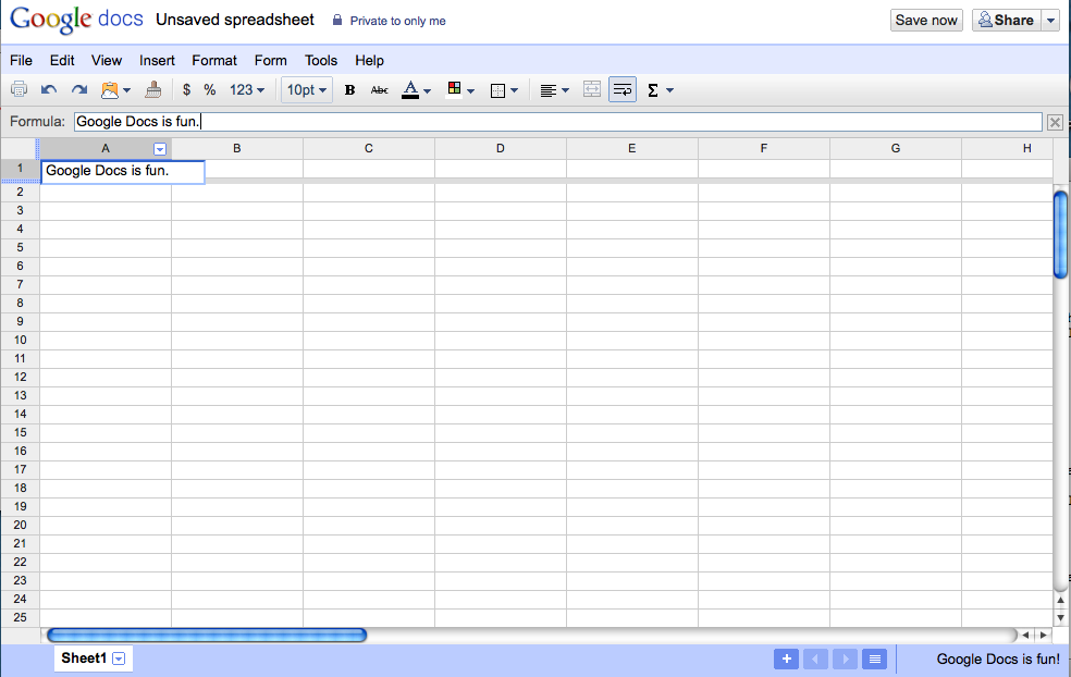 Google Spreadsheets Tutorial - Getting Started